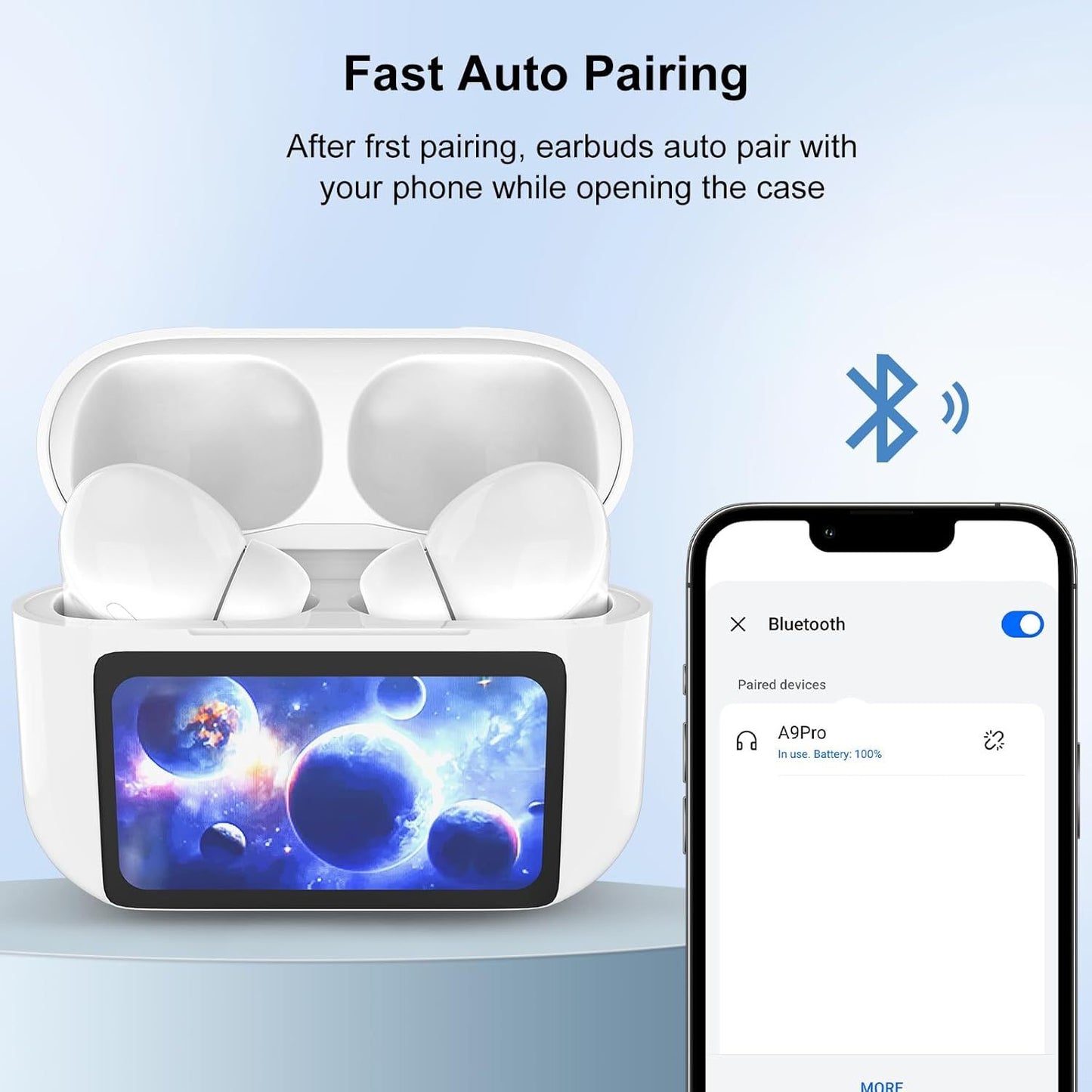 ✨ Écouteurs Bluetooth 5.4 Sans Fil – ANC, Micro et Écran Tactile