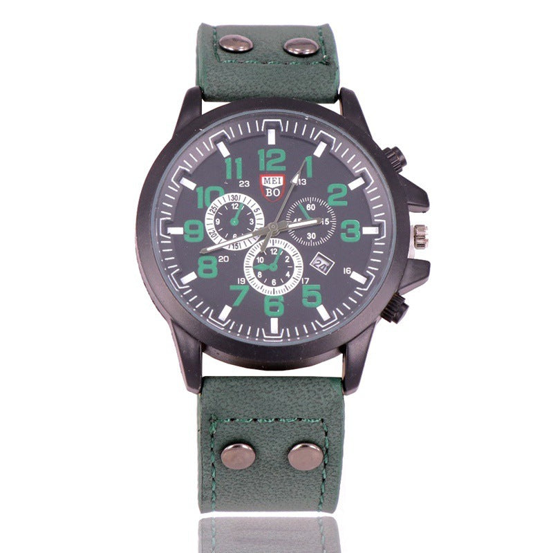 Quartz ladies watch with leather strap