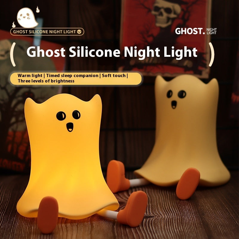 Lampe de Chevet Fantôme Halloween - Silicone Tactile LED Étanche