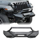 X Style Front Bumper With Winch Plate Compatible With Wrangler JK 2007-2018 JL 2018- Heavy Duty Black Textured Manganese Steel Construction, Perfect For On And Off-Road Used