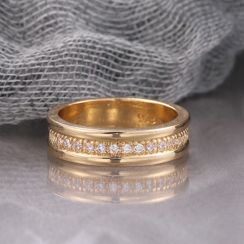 ✨ Bague Élégante Strass Doré/Argenté – Bijou Mode Plaqué Cuivre