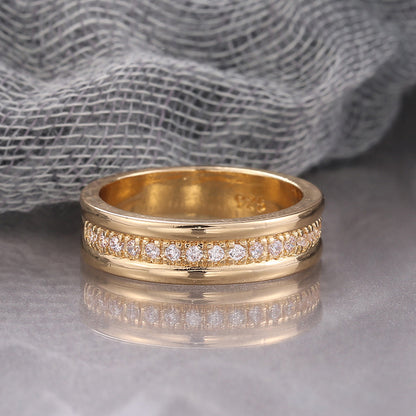 ✨ Bague Élégante Strass Doré/Argenté – Bijou Mode Plaqué Cuivre