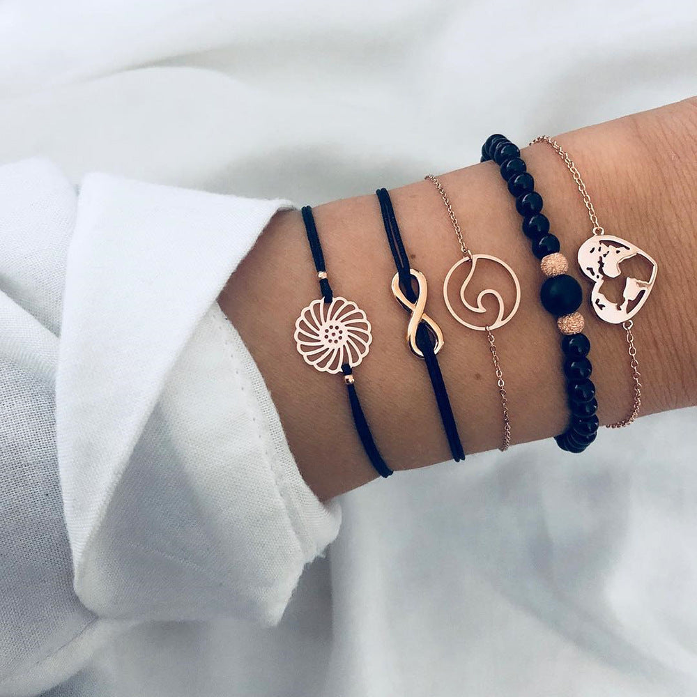 🌸 Lot Bracelets Bohèmes – Perles & Charms Vintage Femme