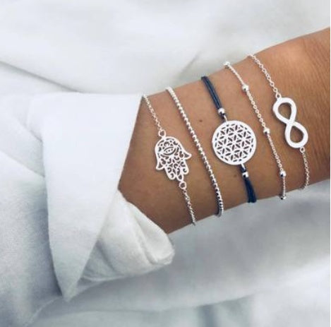 🌸 Lot Bracelets Bohèmes – Perles & Charms Vintage Femme