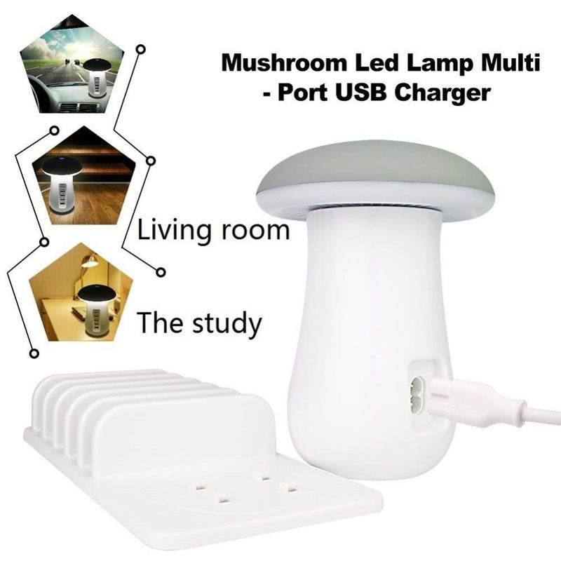 Lampe LED Champignon 2 en 1 – Éclairage & Chargeur USB ✨
