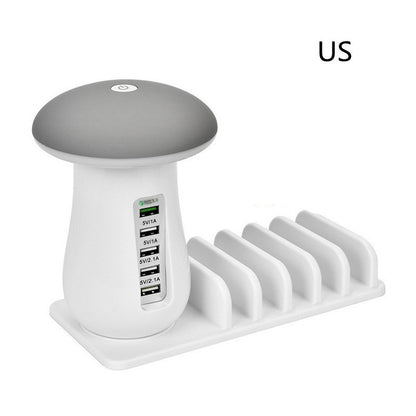 Lampe LED Champignon 2 en 1 – Éclairage & Chargeur USB ✨