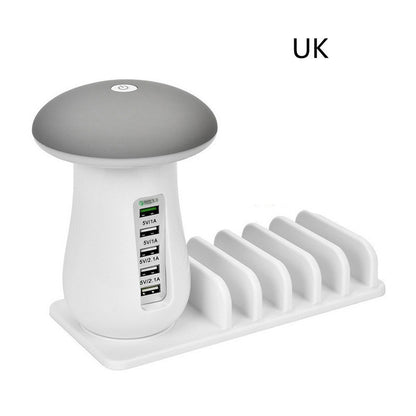 Lampe LED Champignon 2 en 1 – Éclairage & Chargeur USB ✨