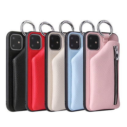 Coque iPhone en cuir PU avec porte-monnaie et lanière – Protection et style tout-en-un !