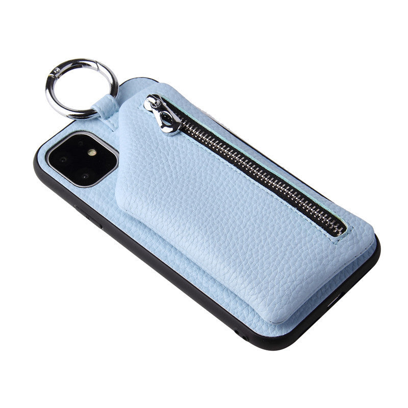 Coque iPhone en cuir PU avec porte-monnaie et lanière – Protection et style tout-en-un !