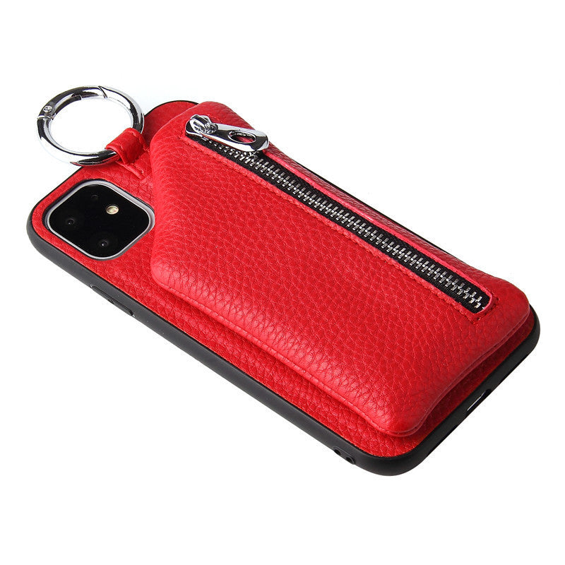 Coque iPhone en cuir PU avec porte-monnaie et lanière – Protection et style tout-en-un !