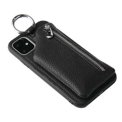 Coque iPhone en cuir PU avec porte-monnaie et lanière – Protection et style tout-en-un !