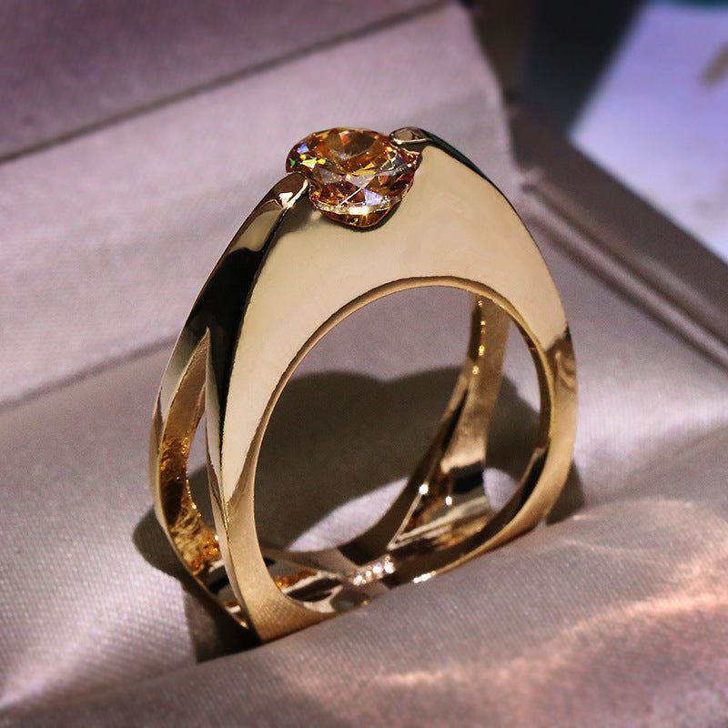 Bague Femme Or Rose – Strass Brillant & Luxe Élégant