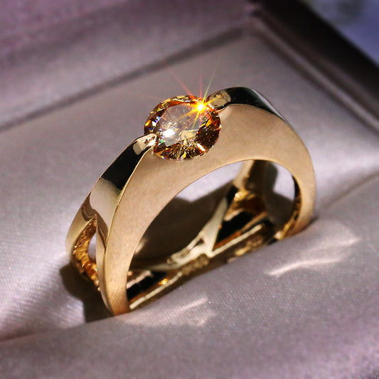 Bague Femme Or Rose – Strass Brillant & Luxe Élégant
