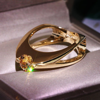 Bague Femme Or Rose – Strass Brillant & Luxe Élégant