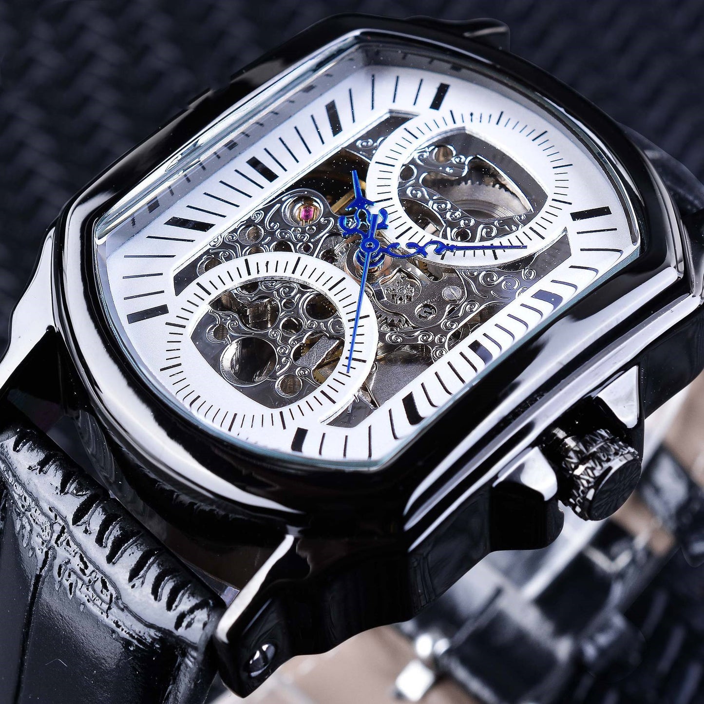 ⏱ Montre Homme Automatique – Carrée & Mécanique Fashion