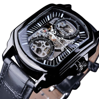⏱ Montre Homme Automatique – Carrée & Mécanique Fashion