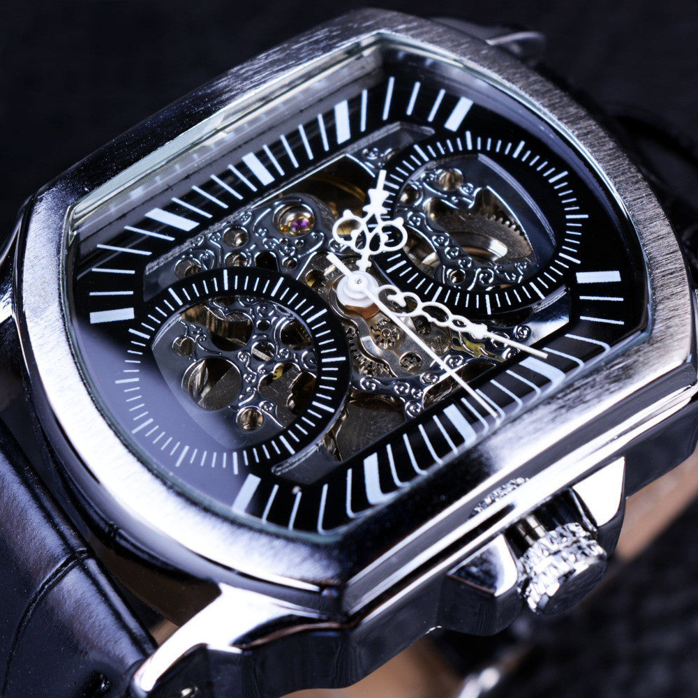 ⏱ Montre Homme Automatique – Carrée & Mécanique Fashion