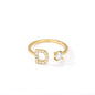 🌟 Bague Initiale en Zircon – Personnalisez Votre Style