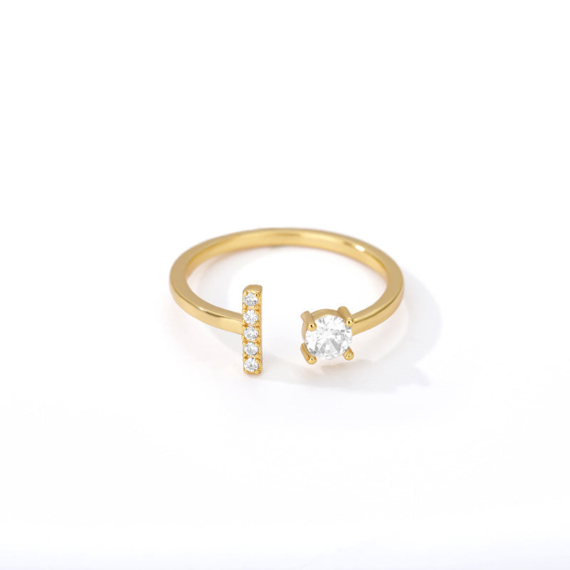 🌟 Bague Initiale en Zircon – Personnalisez Votre Style