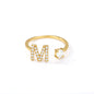 🌟 Bague Initiale en Zircon – Personnalisez Votre Style