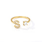 🌟 Bague Initiale en Zircon – Personnalisez Votre Style