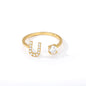 🌟 Bague Initiale en Zircon – Personnalisez Votre Style