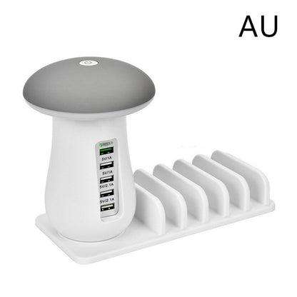 Lampe LED Champignon 2 en 1 – Éclairage & Chargeur USB ✨