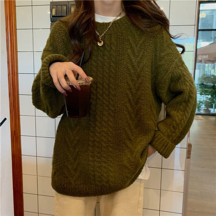 Pull Épais Femme – Tricot Fleurs Chanvre, Confort et Style