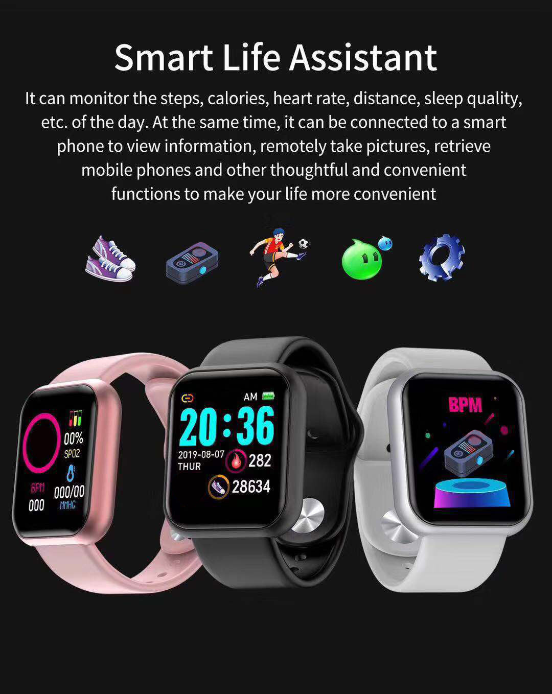 📱 Montre Connectée Bluetooth – Appels & Smart Features