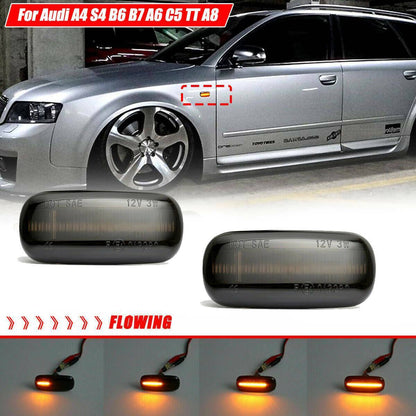 For A3 S3 8P A4 S4 RS4 B6 B7 B8 A6 S6 RS6 Sequential Led Side Marker Lights
