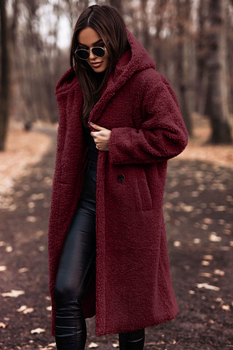 ✨ Manteau Long Femme Automne-Hiver – Teddy Douillet en Fausse Laine, Élégant et Chaud