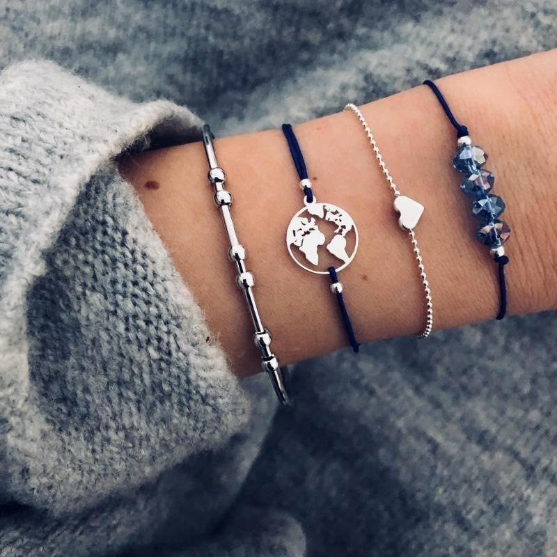 🌸 Lot Bracelets Bohèmes – Perles & Charms Vintage Femme