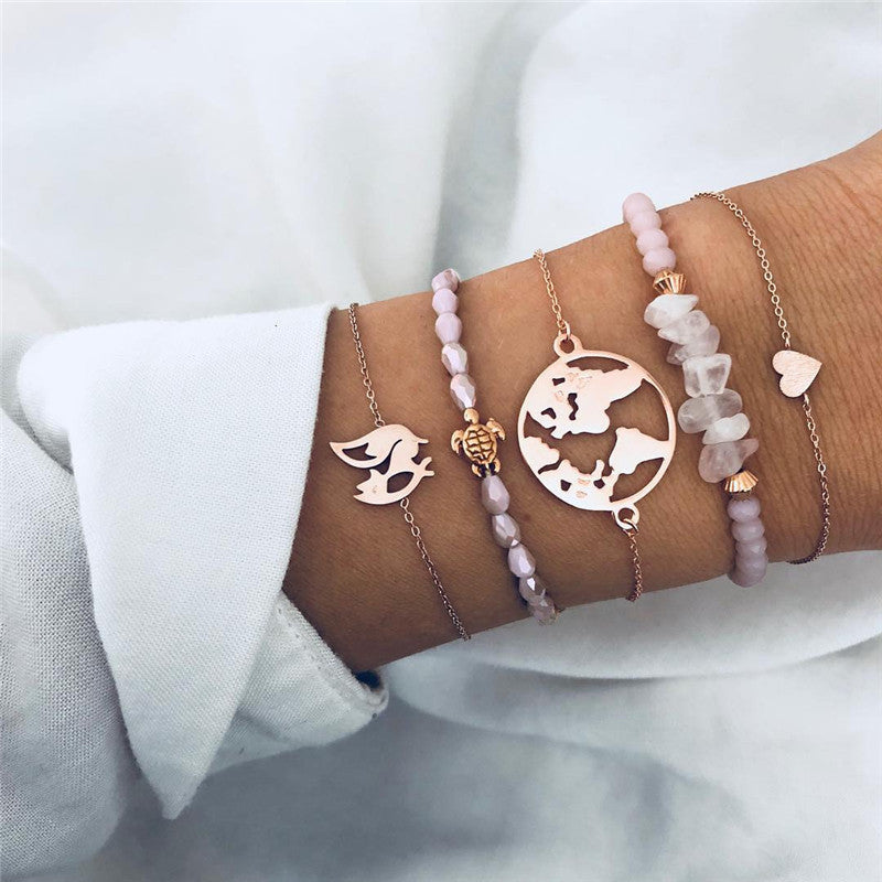 🌸 Lot Bracelets Bohèmes – Perles & Charms Vintage Femme