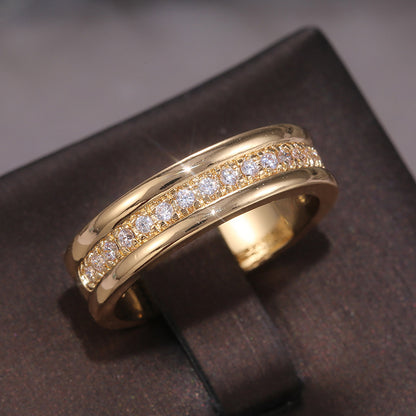 ✨ Bague Élégante Strass Doré/Argenté – Bijou Mode Plaqué Cuivre