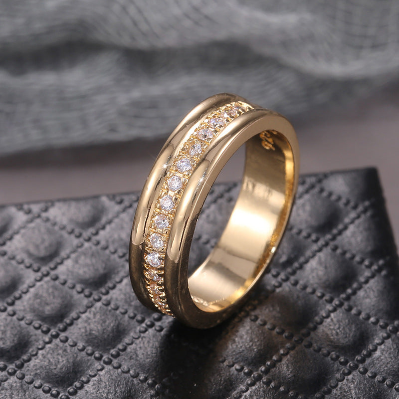 ✨ Bague Élégante Strass Doré/Argenté – Bijou Mode Plaqué Cuivre