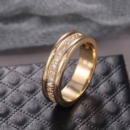 ✨ Bague Élégante Strass Doré/Argenté – Bijou Mode Plaqué Cuivre