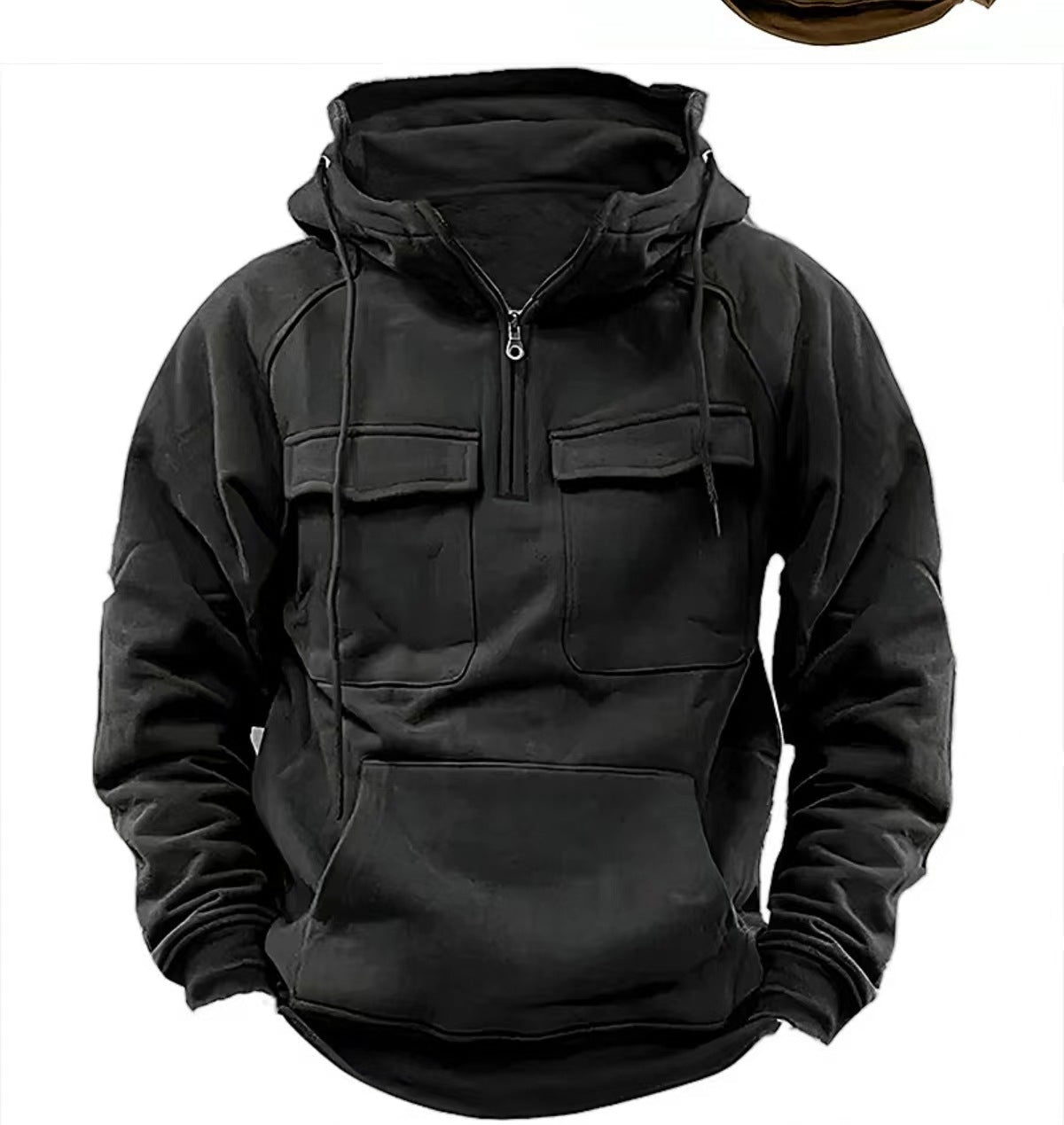 ✨ Sweat à Capuche Homme Zippé – Style Décontracté, Sport et Mode avec Poches et Cordon