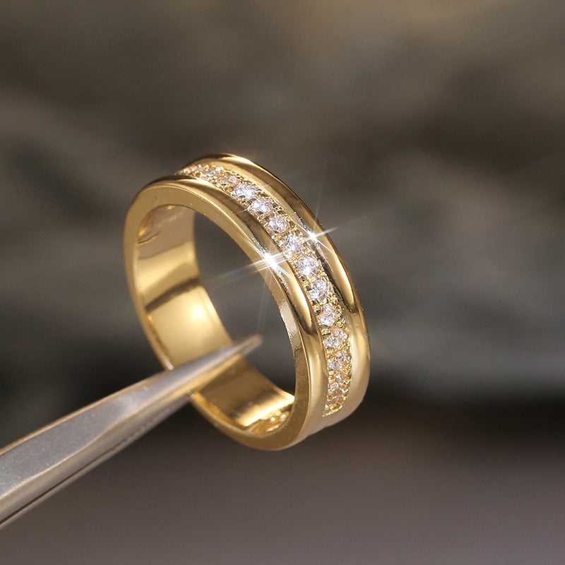 ✨ Bague Élégante Strass Doré/Argenté – Bijou Mode Plaqué Cuivre