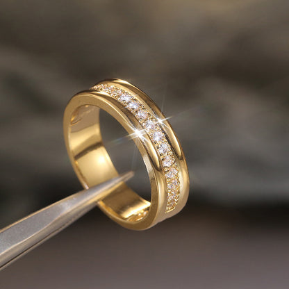 ✨ Bague Élégante Strass Doré/Argenté – Bijou Mode Plaqué Cuivre