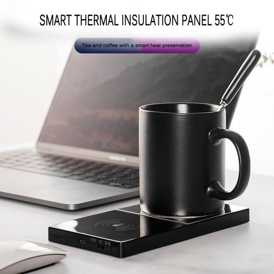 ✨ Chauffe-Tasse Électrique 2 en 1 & Chargeur Sans Fil – Café Toujours Chaud au Bureau ou à la Maison