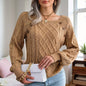 Pull Femme Automne-Hiver – Col Carré & Boutons Déco