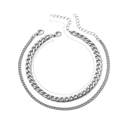 🌟 Bracelet de Cheville Double Cercle – Élégance Féminine