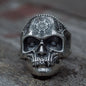 💀 Bague Crâne Mandala en Acier Inoxydable – Style Biker Homme
