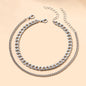 🌟 Bracelet de Cheville Double Cercle – Élégance Féminine