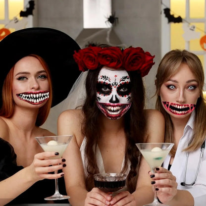 Stickers Visage Halloween – Effet Réaliste et Effrayant pour Soirées