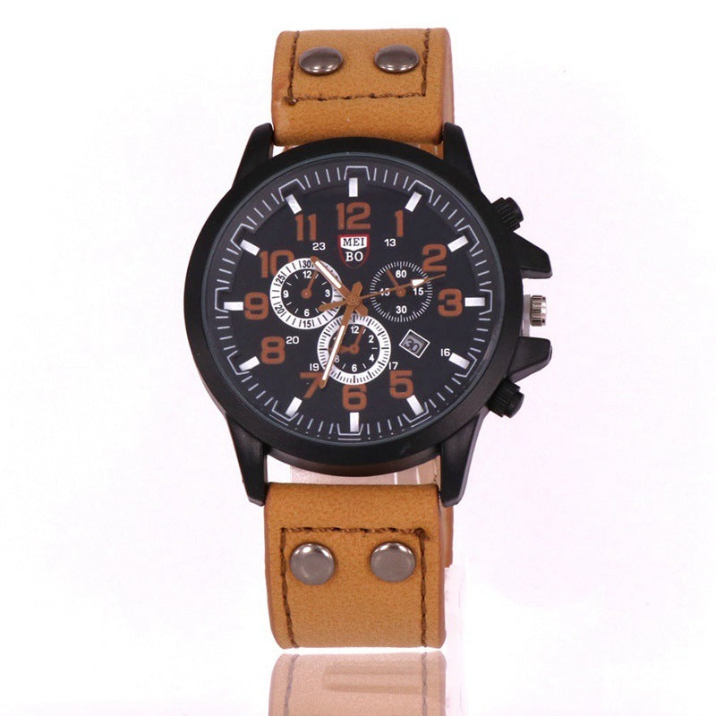Quartz ladies watch with leather strap