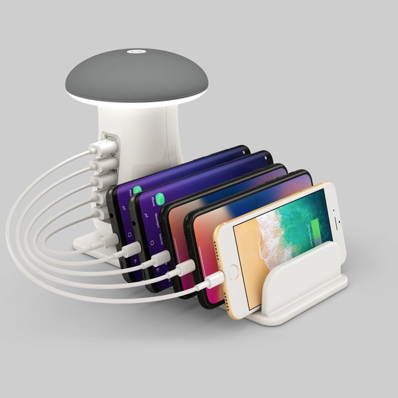 Lampe LED Champignon 2 en 1 – Éclairage & Chargeur USB ✨