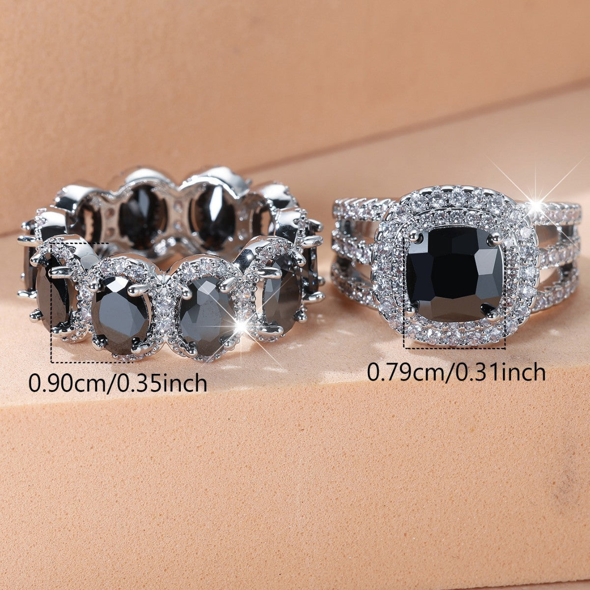 ✨ Ensemble de Bagues Œuf en Zircon – Brillance Complète ✨