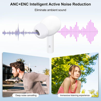 ✨ Écouteurs Bluetooth 5.4 Sans Fil – ANC, Micro et Écran Tactile