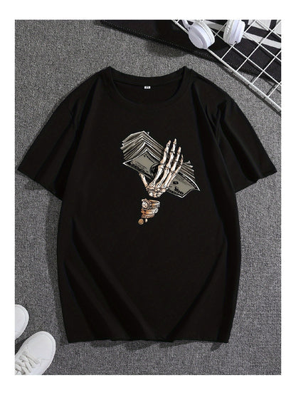 T-shirt Manche Courte Crâne Noir – Mode & Personnalité Unique